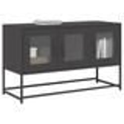 vidaXL Meuble TV noir 1005x39x605 cm acier laminé à froid banc tv meuble hifi centre de divertissement buffet tv 853338