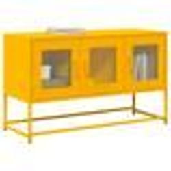 vidaXL Meuble TV jaune moutarde 1005x39x605 cm acier laminé à froid banc tv meuble hifi centre de divertissement 853341