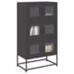 vidaXL Buffet haut noir 68x39x123 cm acier armoire armoire de rangement buffet haut armoire latérale armoire haute 853350