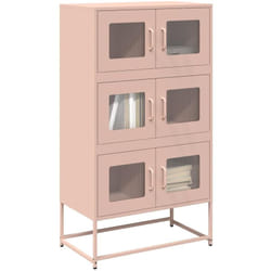 Buffet haut rose 68x39x123 cm acier - Vidaxl