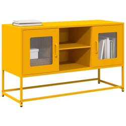 vidaXL Meuble TV jaune moutarde 100,5x39x60,5 cm acier