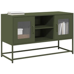 Vidaxl - Meuble tv vert olive 100,5x39x60,5 cm acier