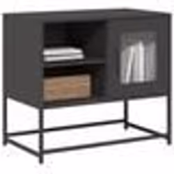 vidaXL Meuble TV noir 68x39x605 cm acier support TV buffet TV meuble multimédia banc TV meuble hifi centre de 853386