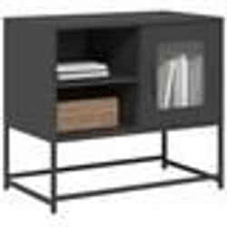 vidaXL Meuble TV noir 68x39x605 cm acier support TV buffet TV meuble multimédia banc TV meuble hifi centre de 853386