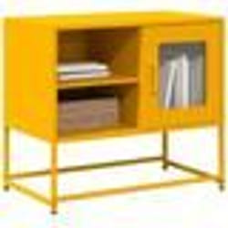vidaXL Meuble TV jaune moutarde 68x39x605 cm acier support TV buffet TV meuble multimédia banc TV meuble hifi centre 853389