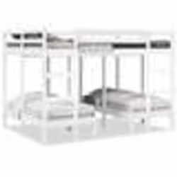 vidaXL Lit superposé triple blanc 140x200/70x140 cm bois de pin massif cadre de lit superposé trio meubles de chambre 3308578