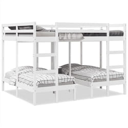 Vidaxl - Lit superposé triple blanc 160x200/80x160 cm bois de pin massif
