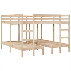 Vidaxl - Lit superposé triple 200x200/80x200 cm bois de pin massif