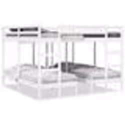 vidaXL Lit superposé triple blanc 200x200/80x200 cm bois de pin massif cadre de lit superposé trio meubles de chambre 3308584