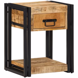 Cette table de chevet en bois au design élégant est un supplément intemporel à votre décoration intérieure. Matériau robuste  ...