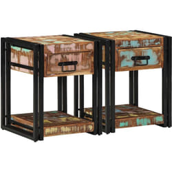 Cabinet De Chevet Avec Tiroir 2 Pcs 40 X 40 X 50 Cm Vidaxl