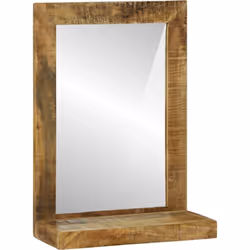 Ce miroir de salle de bain a une vibe rustique, fait à partir de bois de manguier rugueux massif qui apporte un peu de nature ...