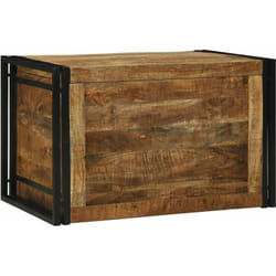 Boîte de Rangement 80 x 50 x 50 cm Bois de mangue brut et métal Vidaxl