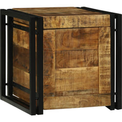 Boîte de rangement - 40 x 40 x 40 cm, en bois de manguier brut solide. Vidaxl