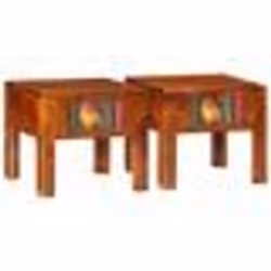 vidaXL Tables de chevet 2 pcs 40x40x36 cm bois d'acacia massif