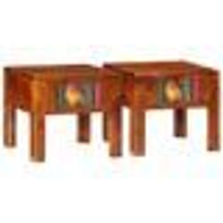vidaXL Tables de chevet 2 pcs 40x40x36 cm bois d'acacia massif