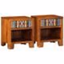 vidaXL Table de chevet 2 pcs 40x35x45 cm bois d'acacia massif