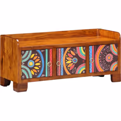 Ce banc de rangement pour chaussures multicolore est un ajout top et fonctionnel pour n'importe quelle entrée ou couloir, off ...