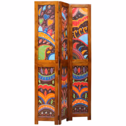 Ce paravent en bois boho ajoute du charme et de la praticité à n'importe quel coin. Fait en bois naturel, il a un joli fini p ...