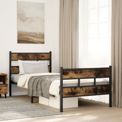Cadre de lit en métal sans matelas chêne fumé 90x200 cm vidaXL