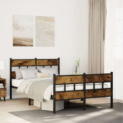 Cadre De Lit En Métal Sans Matelas Chêne Fumé 120x200 Cm Vidaxl