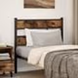vidaXL Tête de lit chêne fumé 107 cm fer et bois d'ingénierie