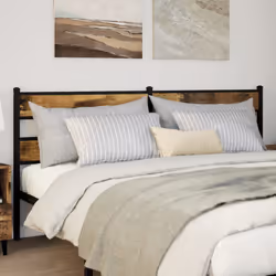 VidaXL 4017091 tête de lit et pied de lit Noir, Chêne - Vue supplémentaire 2