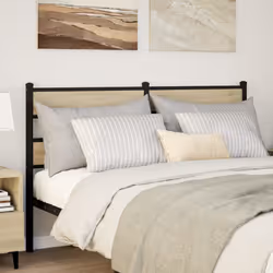 VidaXL 4017134 tête de lit et pied de lit Noir, Chêne - Vue supplémentaire 2