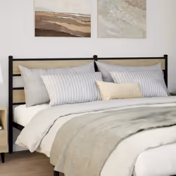 VidaXL 4017138 tête de lit et pied de lit Noir, Chêne - Vue supplémentaire 2