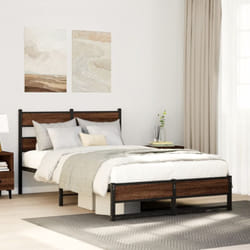 Vidaxl - Cadre de lit en métal sans matelas chêne marron 120x190 cm