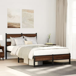 Vidaxl - Cadre de lit en métal sans matelas chêne marron 120x200 cm
