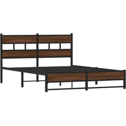 Cadre de lit en métal sans matelas chêne marron 160x200 cm Vidaxl
