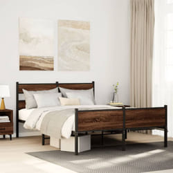Cadre de lit sans matelas chêne marron 140x200 cm Vidaxl
