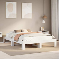 Vidaxl - Cadre De Lit Sans Matelas Blanc 160x200 Cm Bois De Pin Massif
