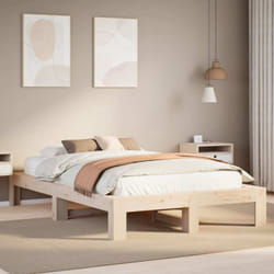 Cadre De Lit Sans Matelas 135x190 Cm Bois De Pin Massif Vidaxl