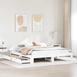 Vidaxl - Cadre De Lit Sans Matelas Blanc 180x200 Cm Bois Massif De Pin