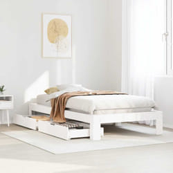 Cadre De Lit Sans Matelas Blanc 100x200 Cm Bois De Pin Massif Vidaxl