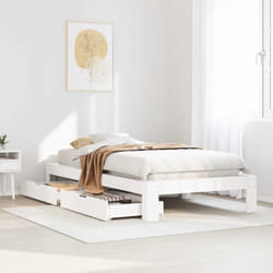 Cadre De Lit Sans Matelas Blanc 90x200 Cm Bois De Pin Massif Vidaxl