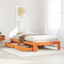 Cadre De Lit Sans Matelas Cire Marron 90x190 Cm Bois Pin Massif Vidaxl