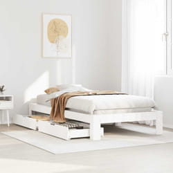Cadre De Lit Sans Matelas Blanc 75x190 Cm Bois De Pin Massif Vidaxl