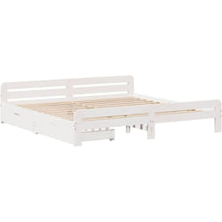 Cadre de lit sans matelas blanc 180x200 cm bois massif de pin Vidaxl