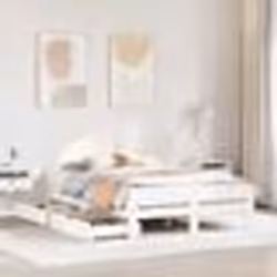 vidaXL Cadre de lit sans matelas blanc 160x200 cm bois de pin massif sommier cadre de lit double cadre de lit en bois 3309033