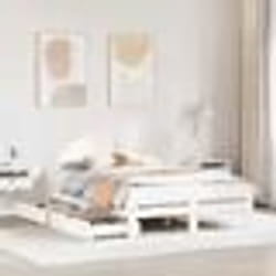 vidaXL Cadre de lit sans matelas blanc 160x200 cm bois de pin massif sommier cadre de lit double cadre de lit en bois 3309033