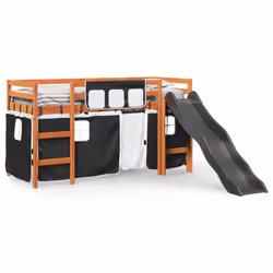 VidaXL 3309071 Lit pour enfant Noir, Blanc Polyester