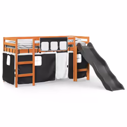 VidaXL 3309080 Lit pour enfant Noir, Blanc Polyester