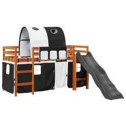 VidaXL 3309116 Lit pour enfant Noir, Blanc Polyester