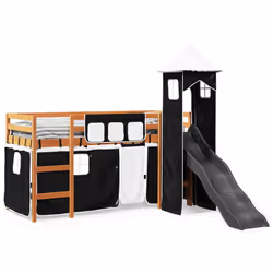 VidaXL 3309125 Lit pour enfant Noir, Blanc Polyester