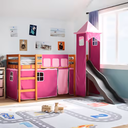 VidaXL 3309127 Lit pour enfant Rose Polyester