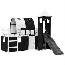 VidaXL 3309149 Lit pour enfant Noir, Blanc Polyester