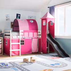 VidaXL 3309151 Lit pour enfant Rose Polyester